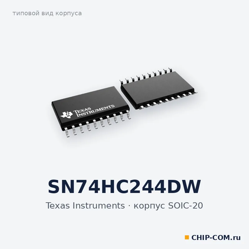 SN74HC244DW, корпус SOIC-20 (типовой вид)