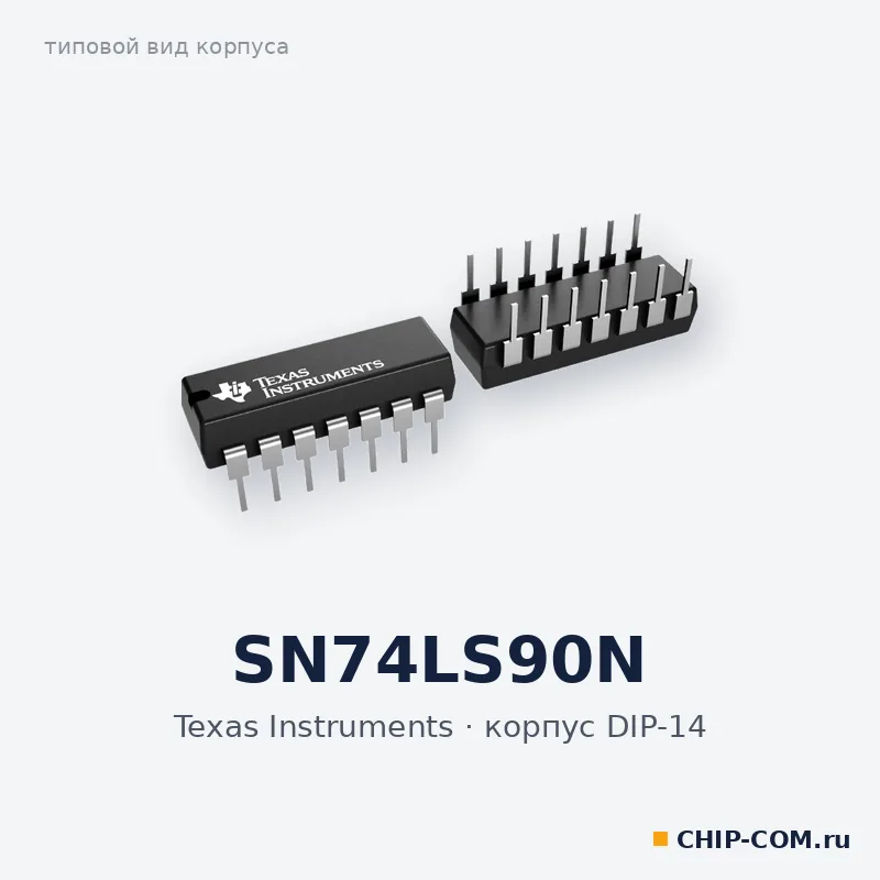 SN74LS90N, корпус DIP-14 (типовой вид)