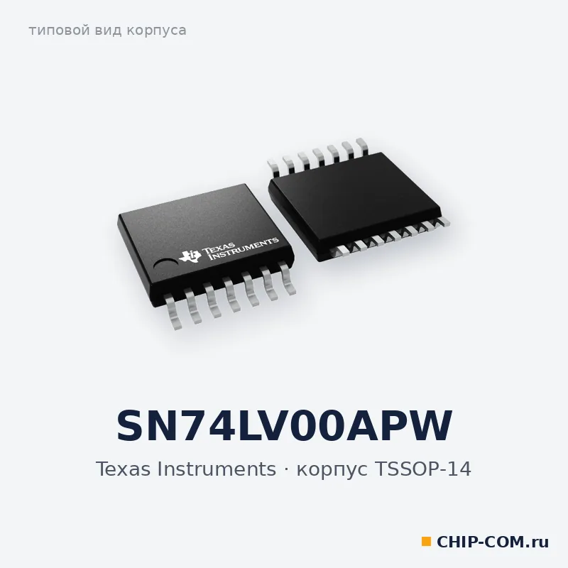 SN74LV00APW, корпус TSSOP-14 (типовой вид)