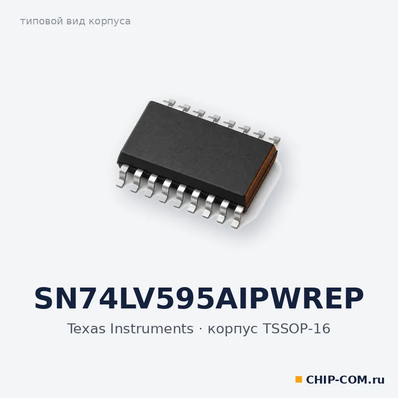 SN74LV595AIPWREP, корпус TSSOP-16 (типовой вид)