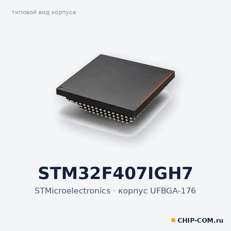 STM32F407IGH7, корпус UFBGA-176 (типовой вид)