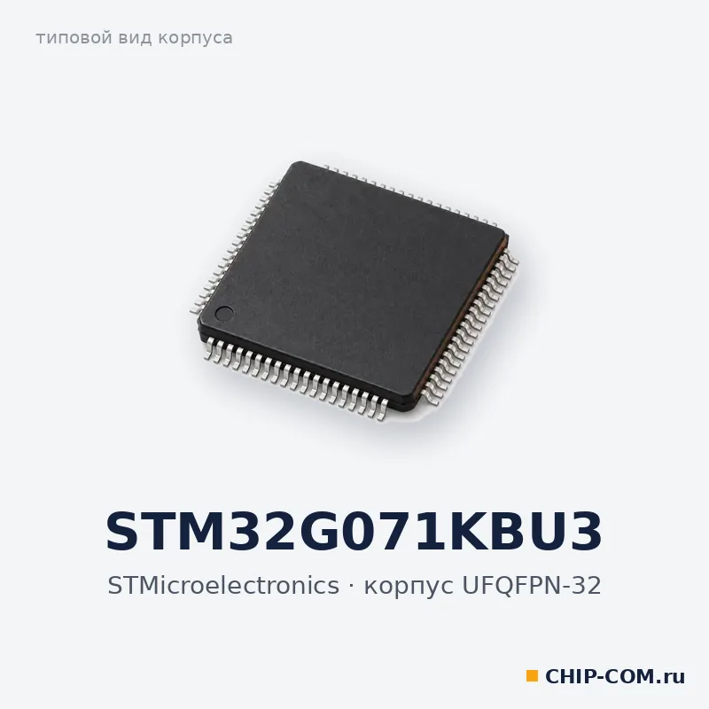 STM32G071KBU3, корпус UFQFPN-32 (типовой вид)