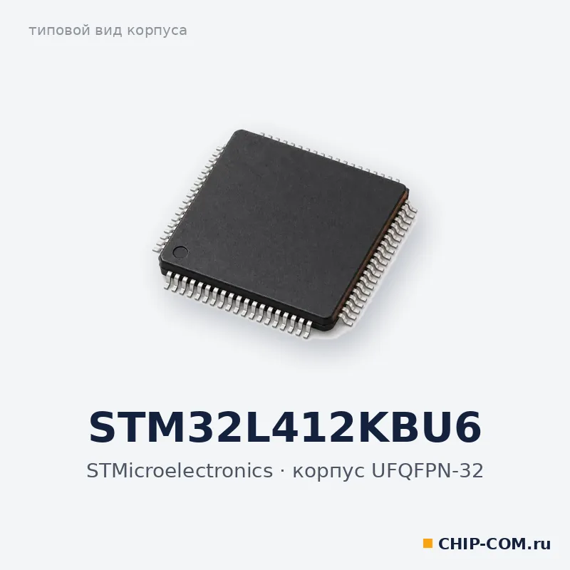STM32L412KBU6, корпус UFQFPN-32 (типовой вид)
