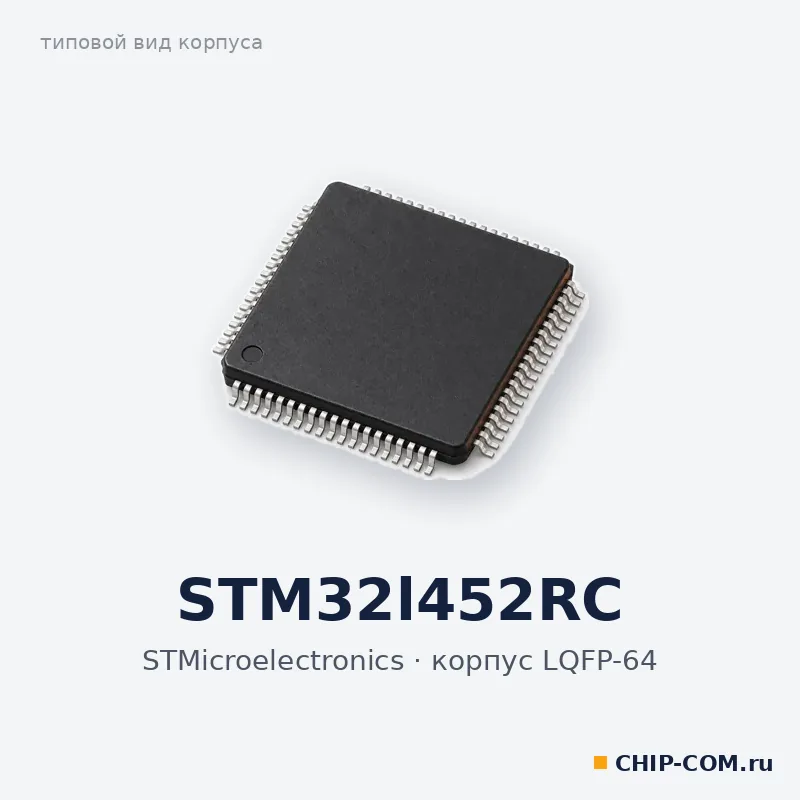 STM32L452RC, корпус LQFP-64 (типовой вид)