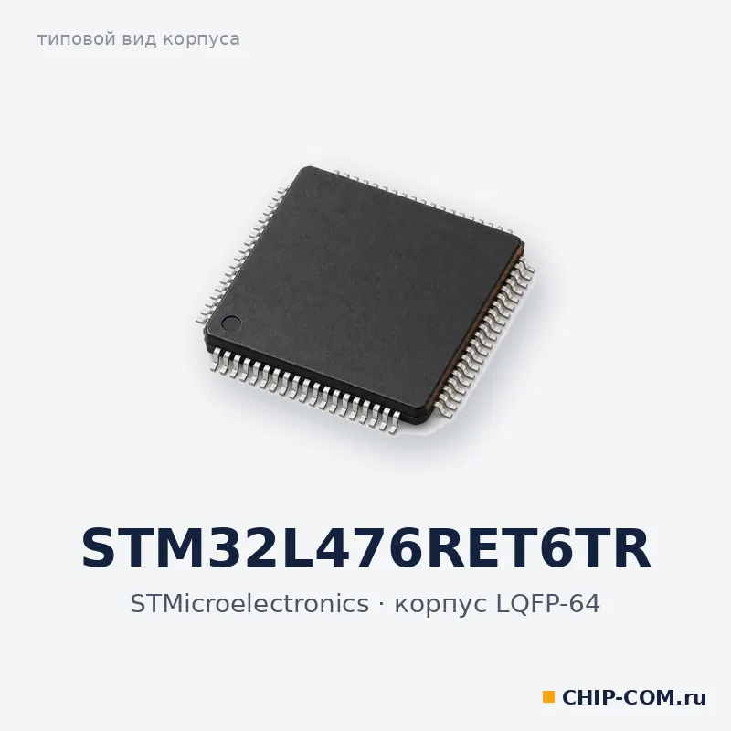 STM32L476RET6TR, корпус LQFP-64 (типовой вид)