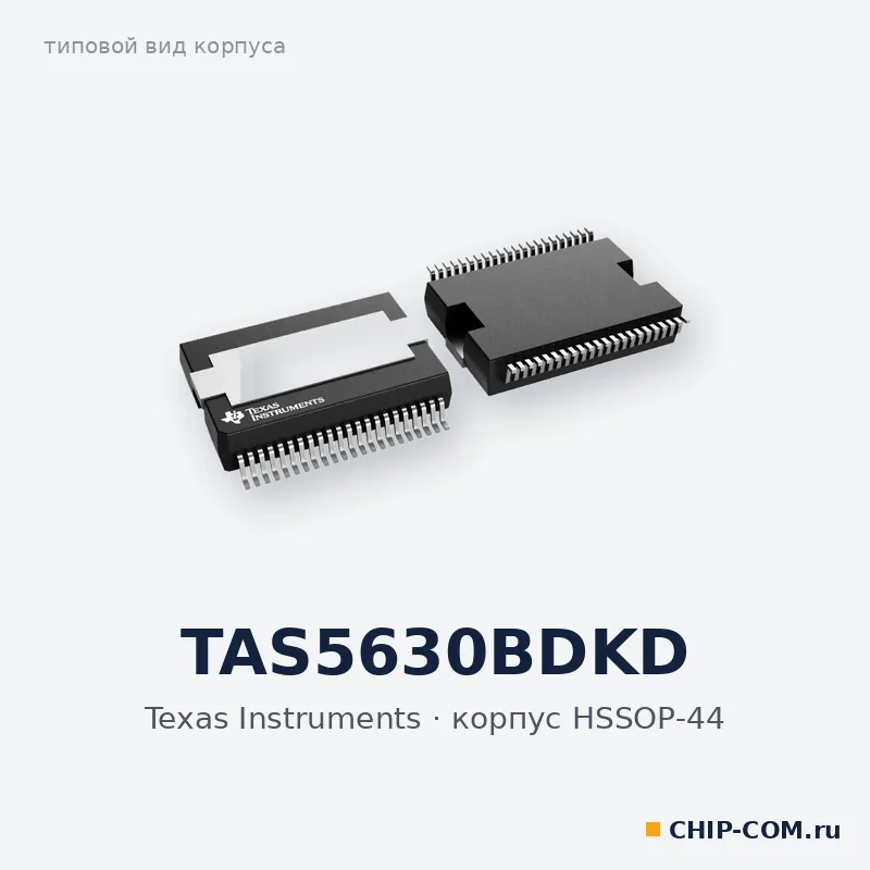 TAS5630BDKD, корпус HSSOP-44 (типовой вид)