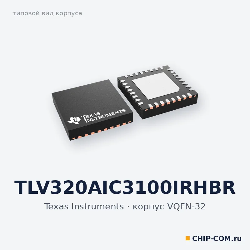TLV320AIC3100IRHBR, корпус VQFN-32 (типовой вид)