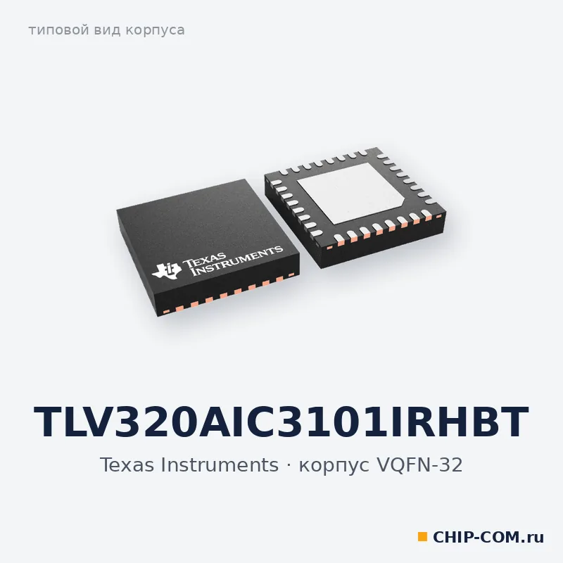 TLV320AIC3101IRHBT, корпус VQFN-32 (типовой вид)