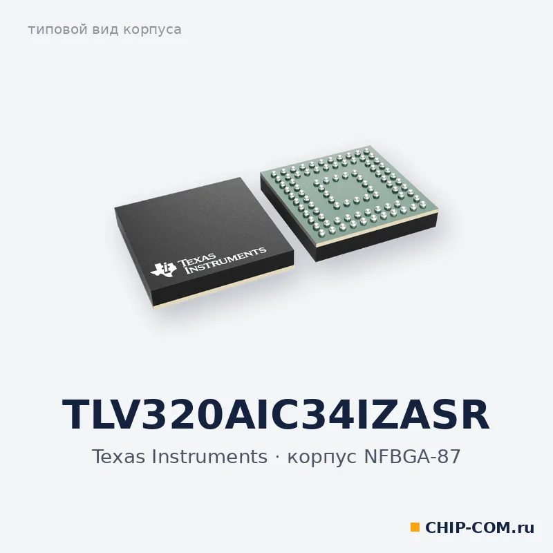 TLV320AIC34IZASR, корпус NFBGA-87 (типовой вид)