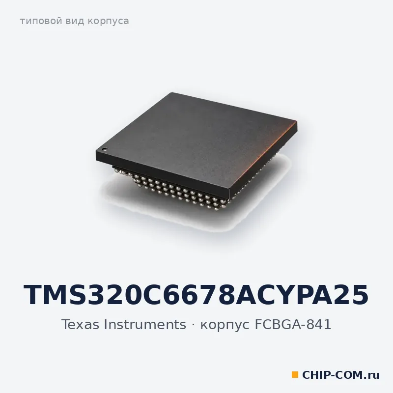 TMS320C6678ACYPA25, корпус FCBGA-841 (типовой вид)