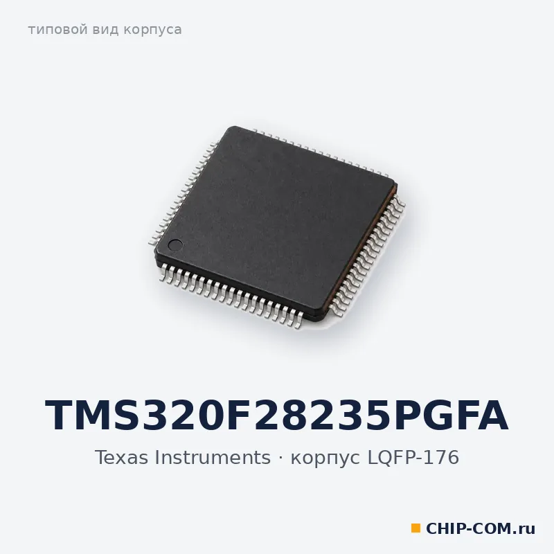 TMS320F28235PGFA, корпус LQFP-176 (типовой вид)