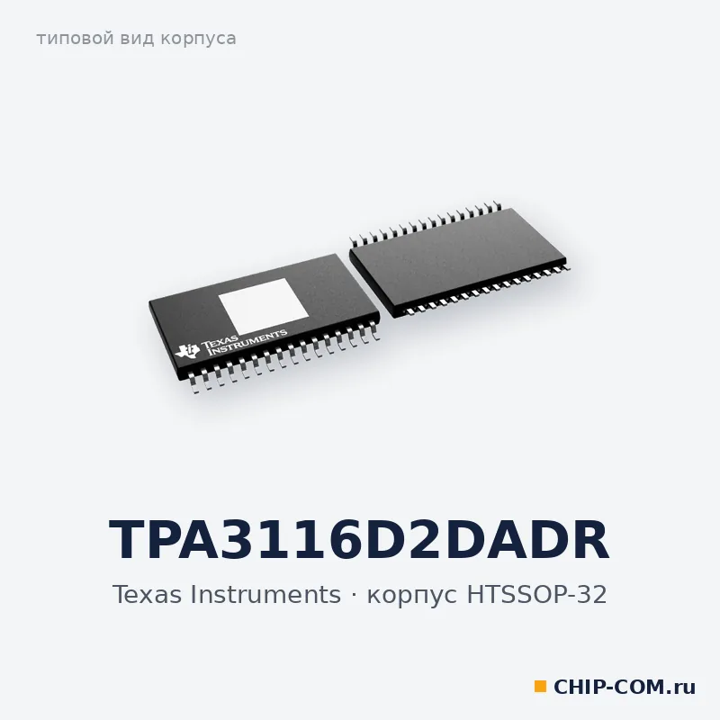 TPA3116D2DADR, корпус HTSSOP-32 (типовой вид)