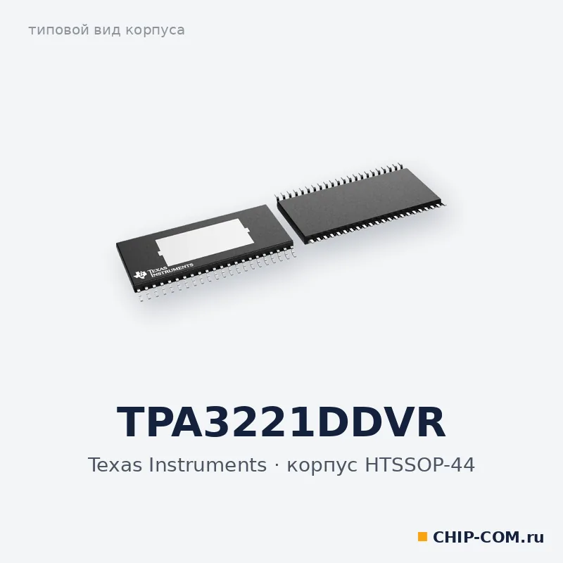 TPA3221DDVR, корпус HTSSOP-44 (типовой вид)