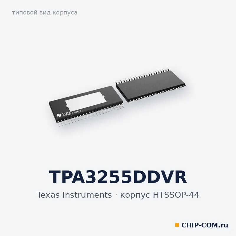 TPA3255DDVR, корпус HTSSOP-44 (типовой вид)