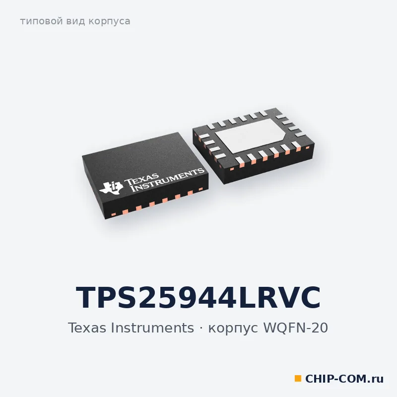 TPS25944LRVC, корпус WQFN-20 (типовой вид)