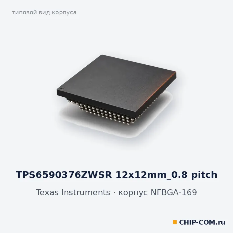 TPS6590376ZWSR 12x12mm_0.8 pitch, корпус NFBGA-169 (типовой вид)