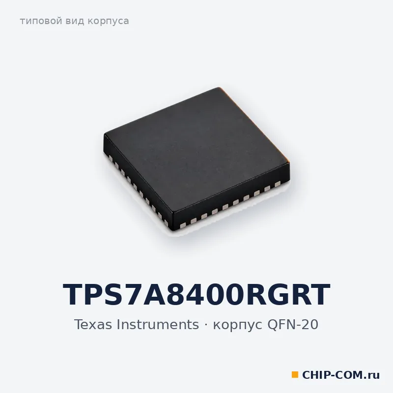 TPS7A8400RGRT, корпус QFN-20 (типовой вид)