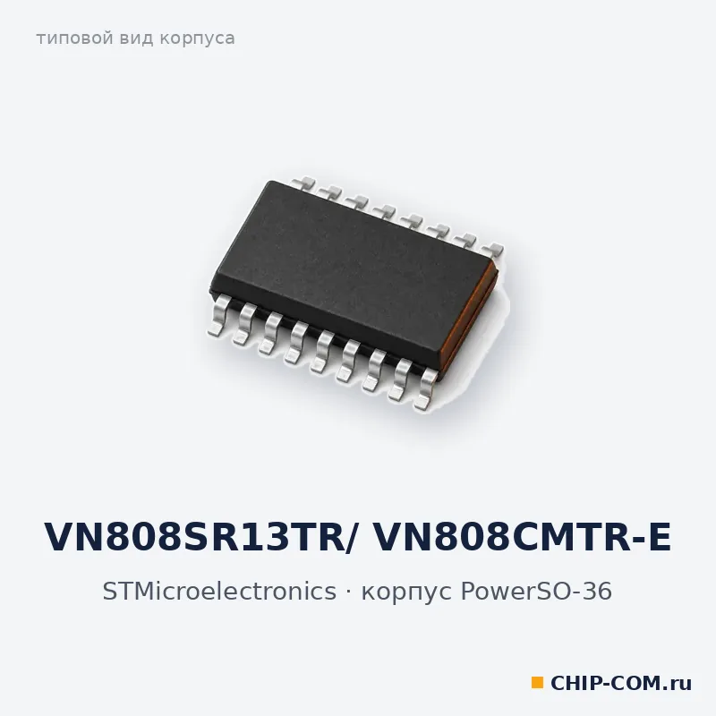 VN808SR13TR/ VN808CMTR-E, корпус PowerSO-36 (типовой вид)